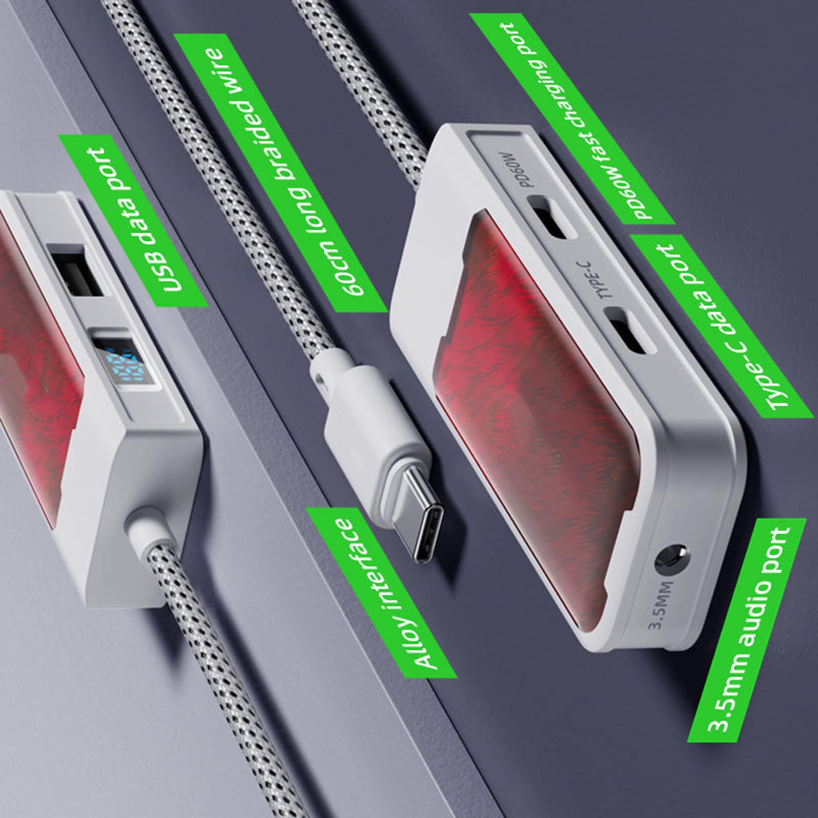 Adattatore tipo C per auricolari da gioco, telefono, G41 | Ricarica del controllo della musica per smartphone e tablet