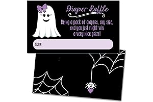 25 Ghost Diaper Raffle Tickets for Halloween Little Boo Baby Showers