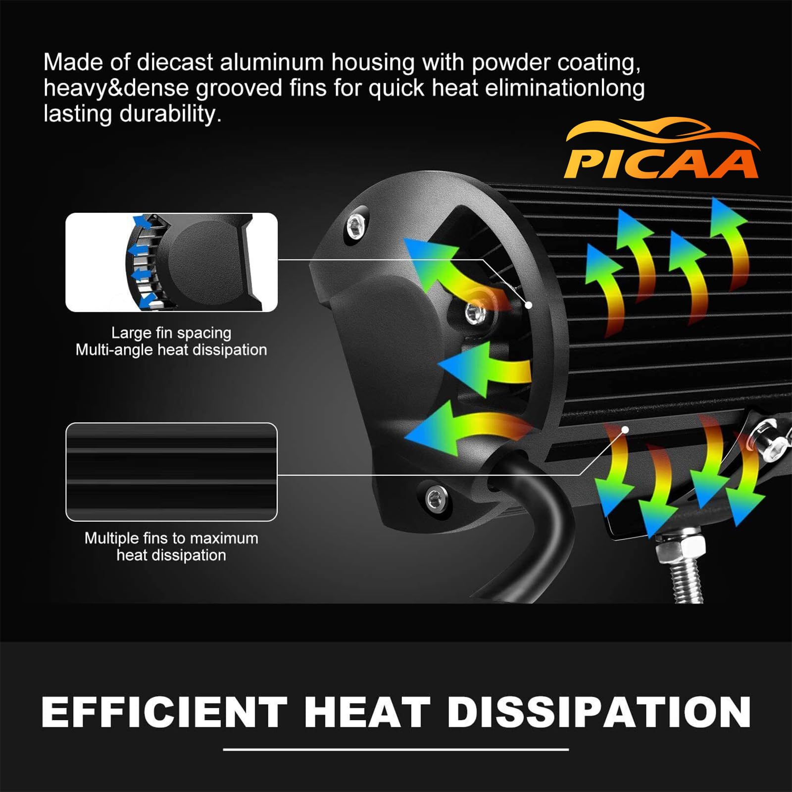 PICAA 23 pollici 324W Barra LED Fuoristrada con 12V Cablaggio Kit, Tripla Rows Barra Luce di Lavoro Led, Barra Luminosa a Led 6000K Bianca per 4x4 Auto Camion SUV ATV