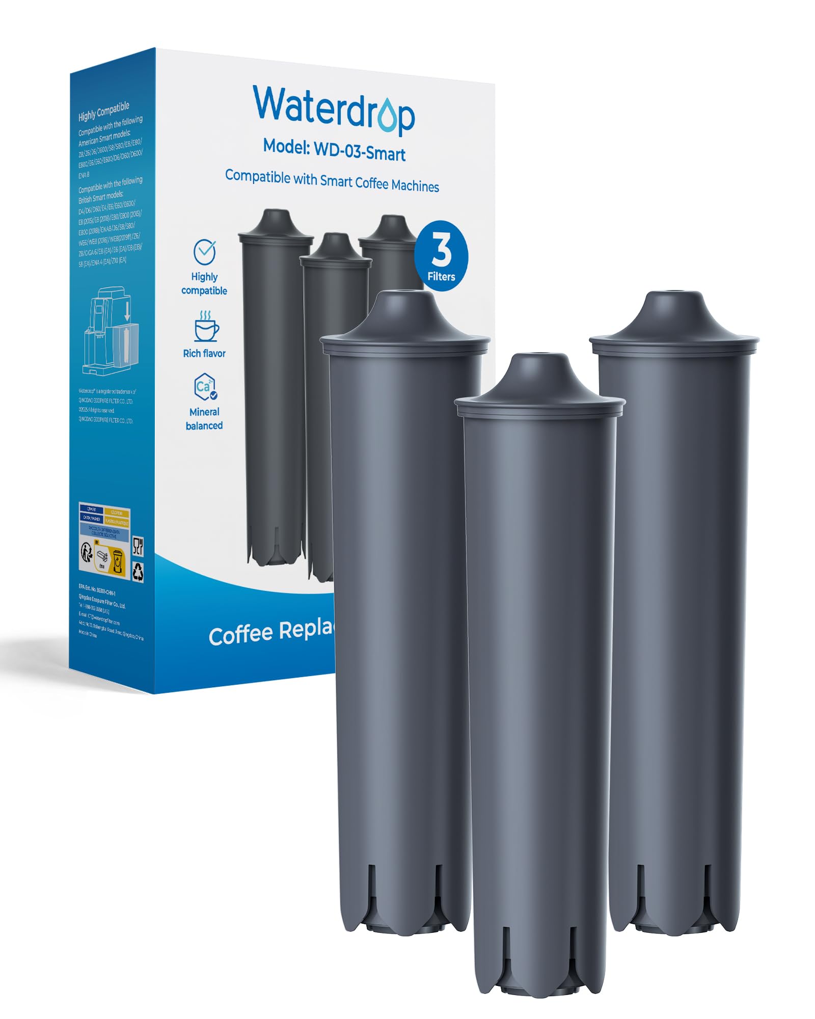 Waterdrop Filtro de Café Compatible con Smart Smart+ 24233, Jura E8, E6 (3)