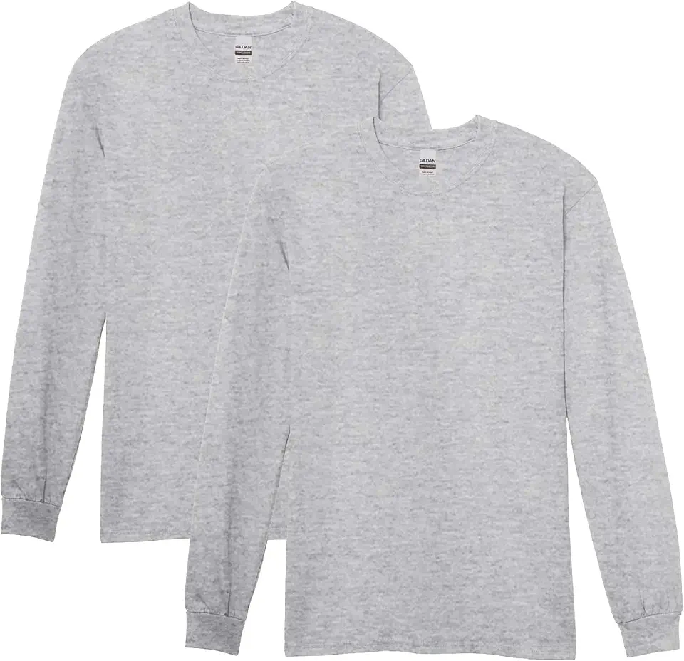 Gildan Adult Heavy Cotton Long Sleeve T-Shirt, Style G5400, 2-Pack