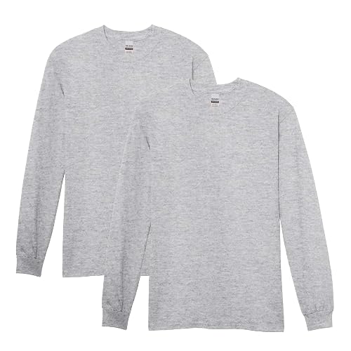 (2 pack) Gildan adult sport grey long-sleeve t-shirts