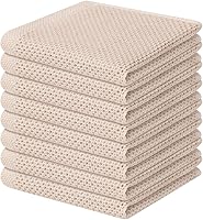 Vista 20 de Homaxy Paños de cocina de 100% algodón con tejido de gofre, ultra suaves, absorbentes, de secado rápido, 12 x 12 pulgadas, paquete de 6, albaricoque