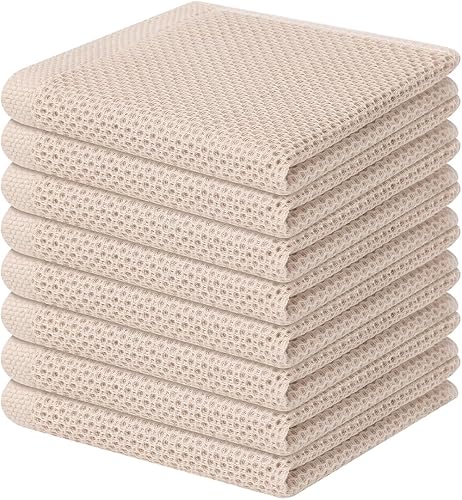 Miniatura 20 de Homaxy Paños de cocina de 100% algodón con tejido gofre, toallas de cocina ultra suaves, absorbentes, de secado rápido, 12 x 12 pulgadas, paquete