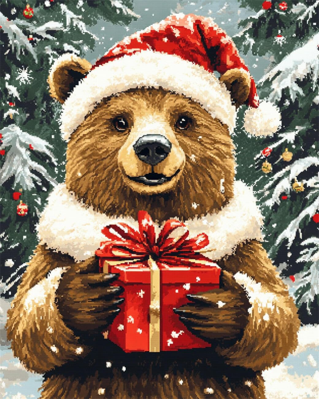 Axiangzik F Diy Embroidery Kits Cartoon Bear 11Ct 40X50cm
