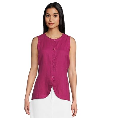 Eileen Fisher Round Neck Long Vest Women