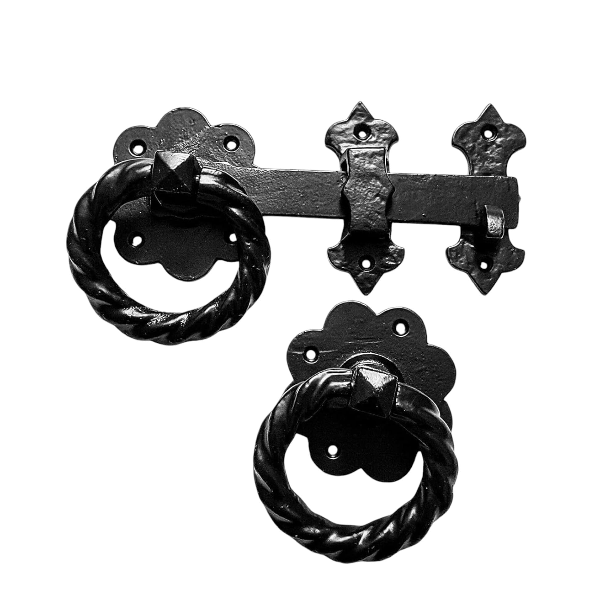 Gate Ring Latch 8" Inch 200mm Twisted Heavy Duty Black