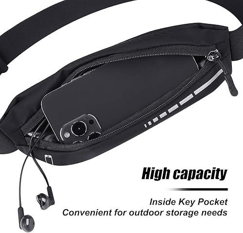 Miniatura 6 de Cangurera delgada para correr, 2 unidades, soporte para teléfono para correr, bolsa de cintura para entrenamiento, cinturón de dinero, correr,