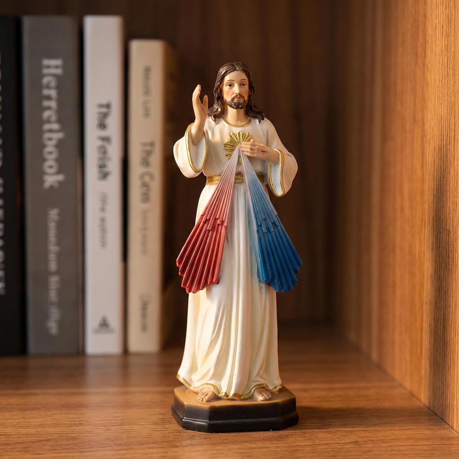 Divine Mercy Jesus Statue - 8.5 Inch Catholic Religious Figurine, Resin Christ Sculpture for Home Altar Decor, Spiritual Christian Gifts, Prayer Room & Church Decoration