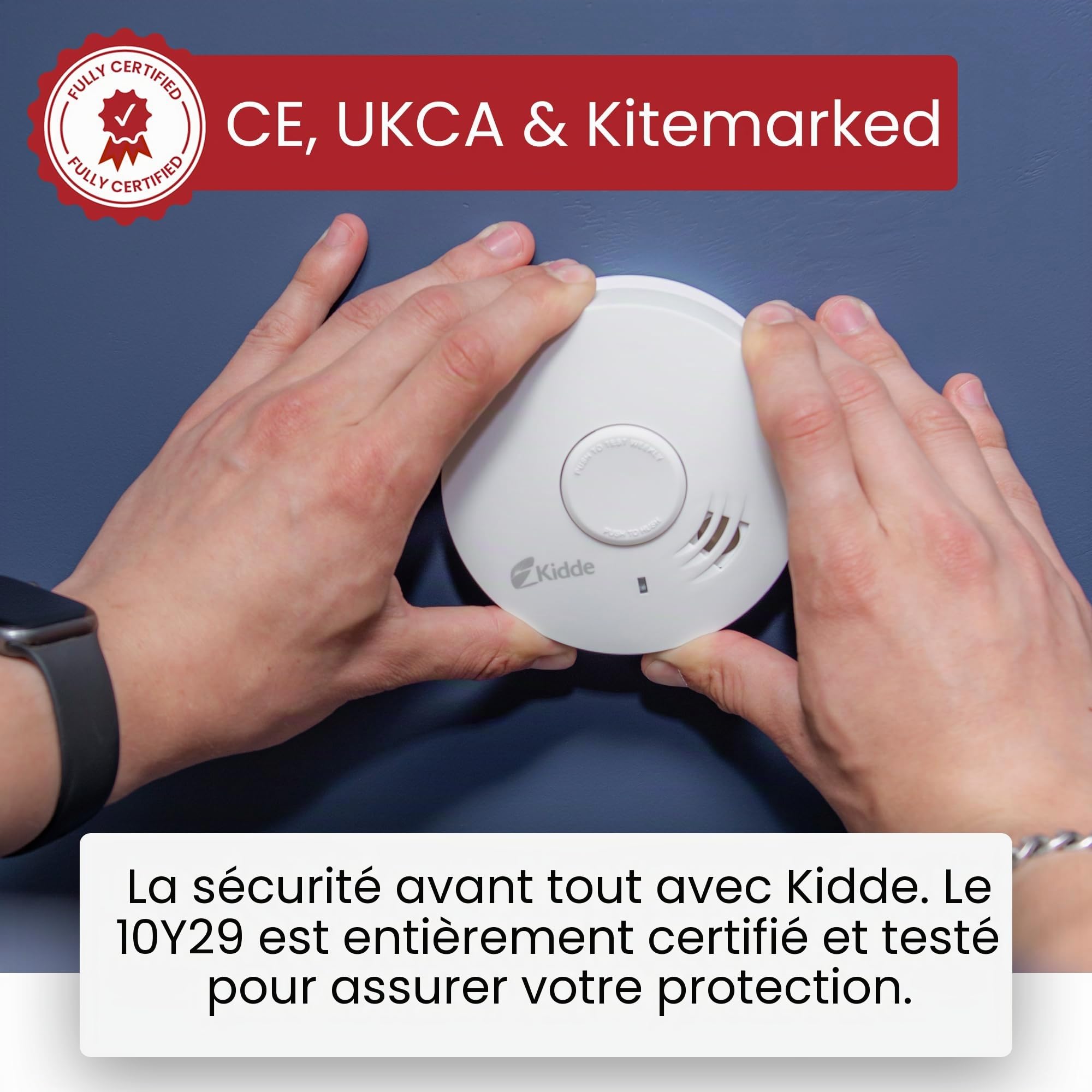 Kidde 10y29 détecteur de fumée – optique photoélectrique 10 AN (Vie et garantie) scellé batterie