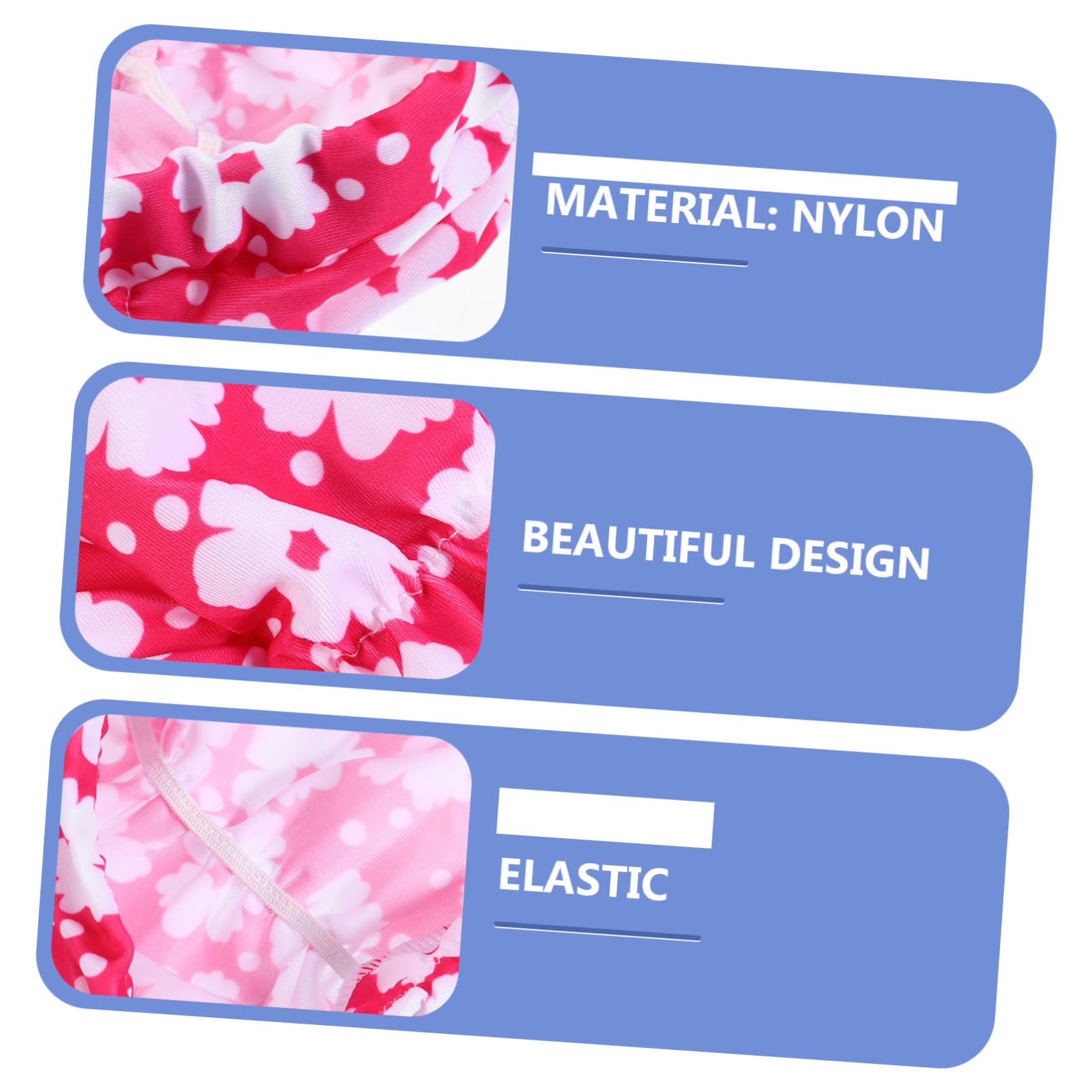 Cuffia Piscina Plissettata 6 Pezzi in Nailon per Donne | Vestibilità Elastica e Confortevole, per Chioma, Stile Fashion, Atmosfera Estiva, Pratica per Nuoto