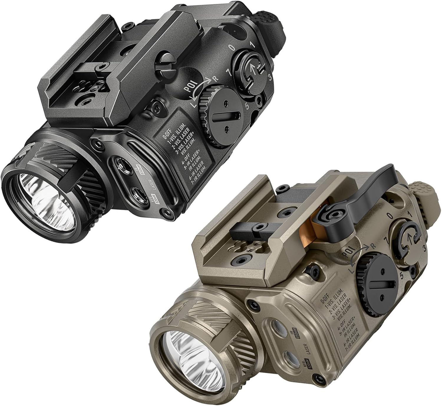 RovyVon GL4 Pro+ 4-in-1 Rail Mounted Light Balck Bundle with Dessert Tan GL4 Pro Light