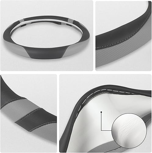 Miniatura 5 de West Llama - Funda para volante de automóvil personalizable, color negro y gris, tamaño estándar