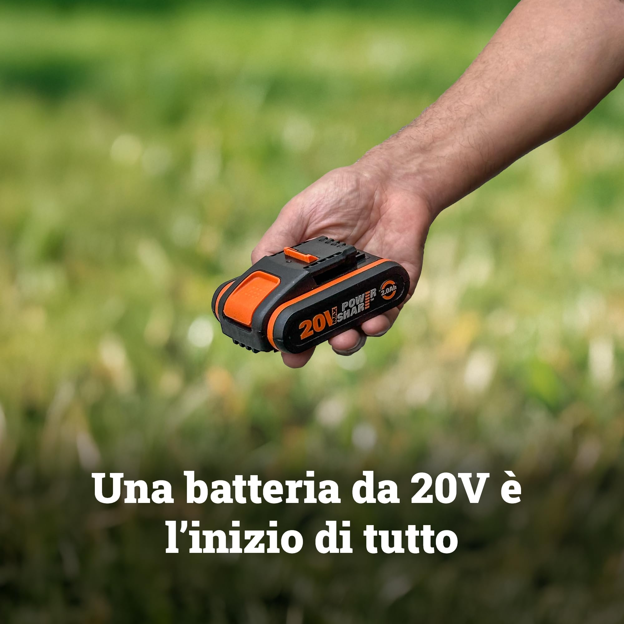 WORX WX807.9 Smerigliatrice angolare a batteria 20V, disco da 125 mm, 6 velocità da 2.500 a 11.000 giri/min, cuffia di protezione a regolazione rapida, batteria e caricabatterie non inclusi