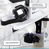 Vista 5 de AmScope-Kids 120X-1200X Kit de microscopio para estudiantes de microscopio de brazo metálico blanco para principiantes y telescopio refractor