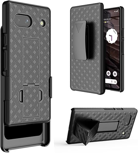 Funda para Google Pixel 7A, funda delgada para hombre con soporte integrado + funda protectora giratoria para cinturón para Google Pixel 7A 2023,