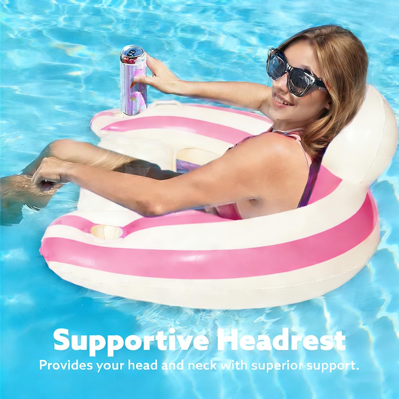 2PCS Pool Swim Ring Inflatable Pool Floats Water Fun Large Adult Swimming Pool Float for Beach Lake Summer Holiday Beach Party