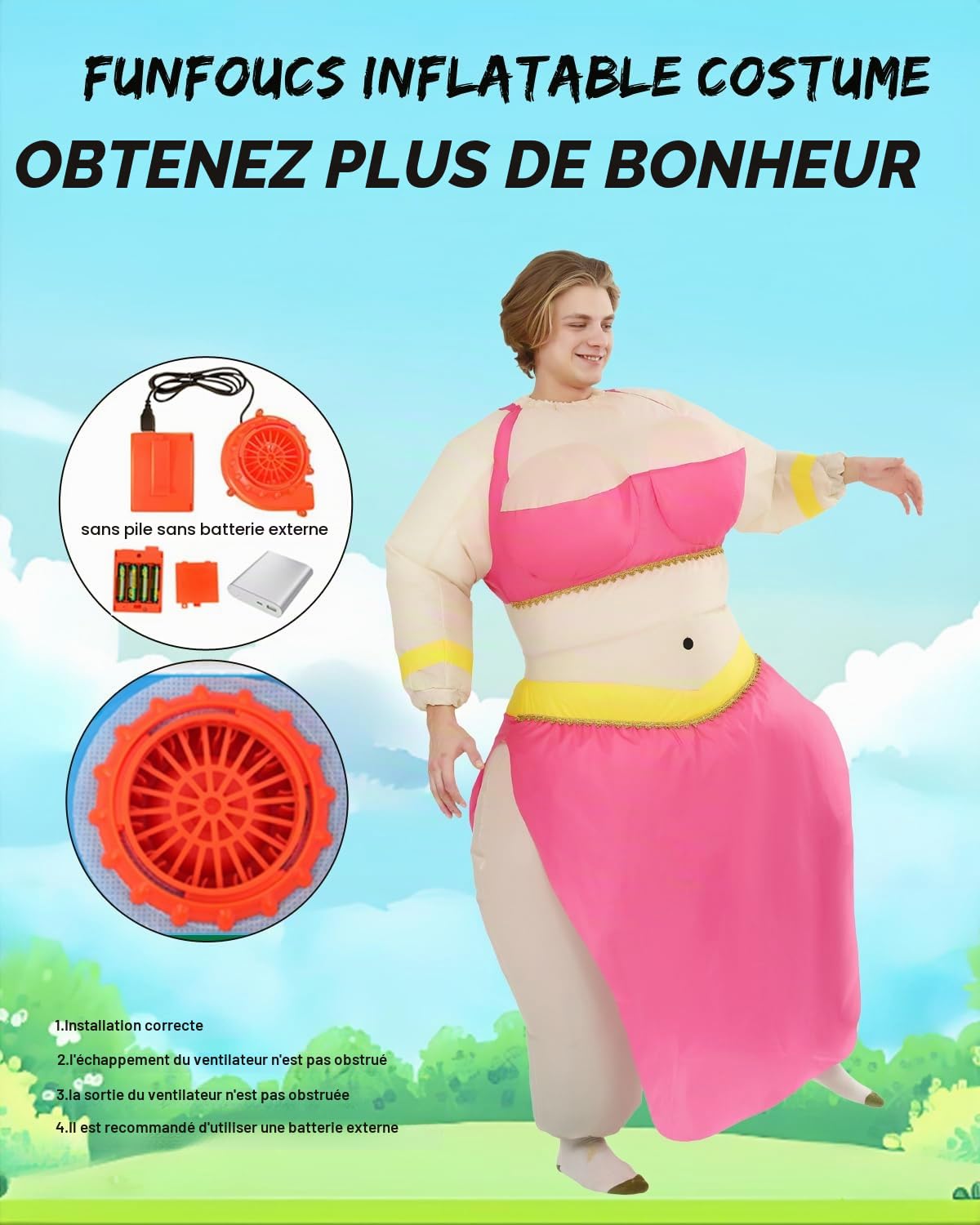Costume de Ballet Gonflable Adulte - Costume de Ballet Gonflable pour Tout le Corps Homme Femme, Costume Amusant de Carnaval pour Halloween Noël Carnaval Fête