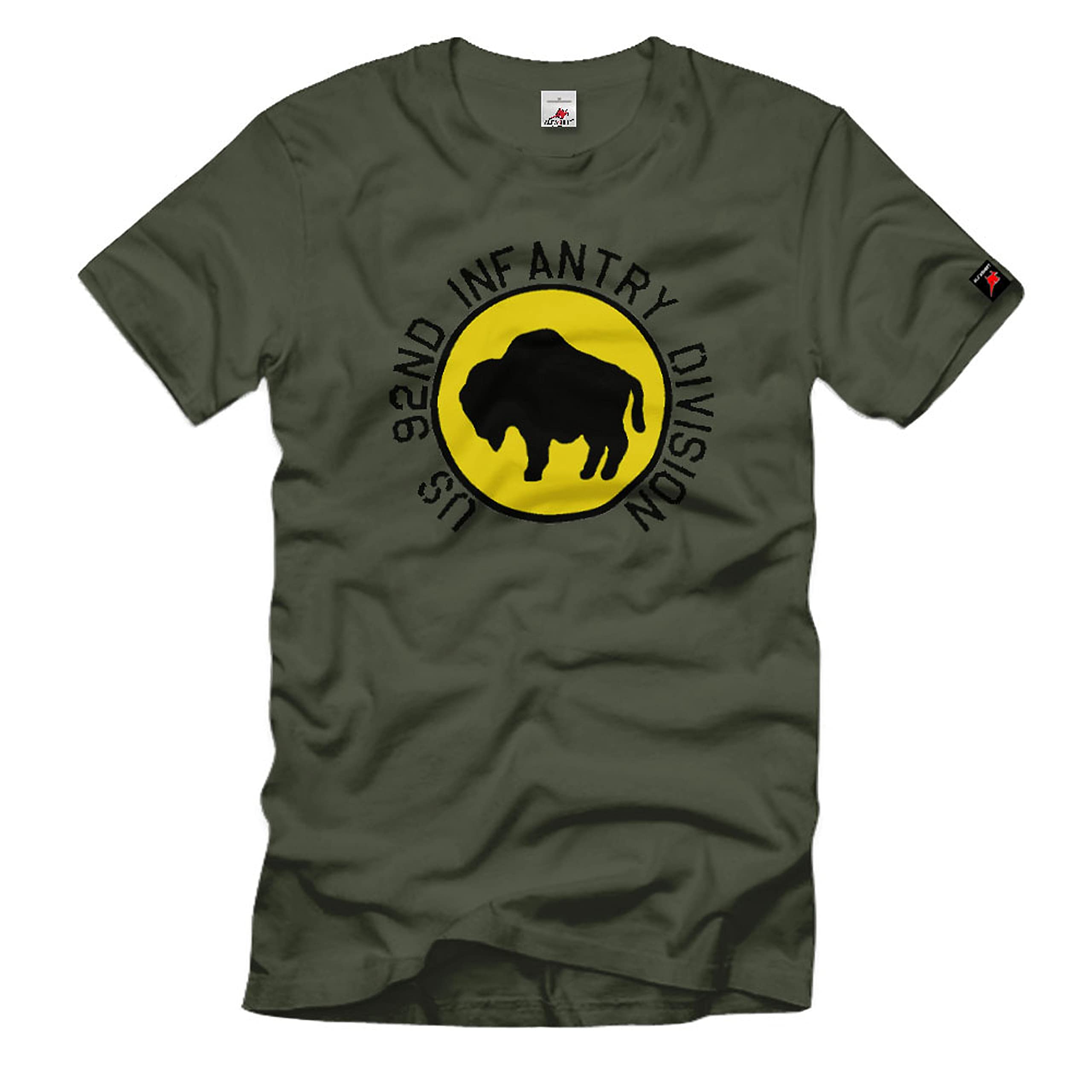 T-shirt US 92nd Infantry Division résistant ne se déforme pas taille S olive