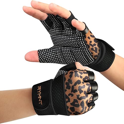 Guantes de entrenamiento con soporte para muñeca, guantes de levantamiento de pesas con protección completa de la palma y agarre extra para hombres