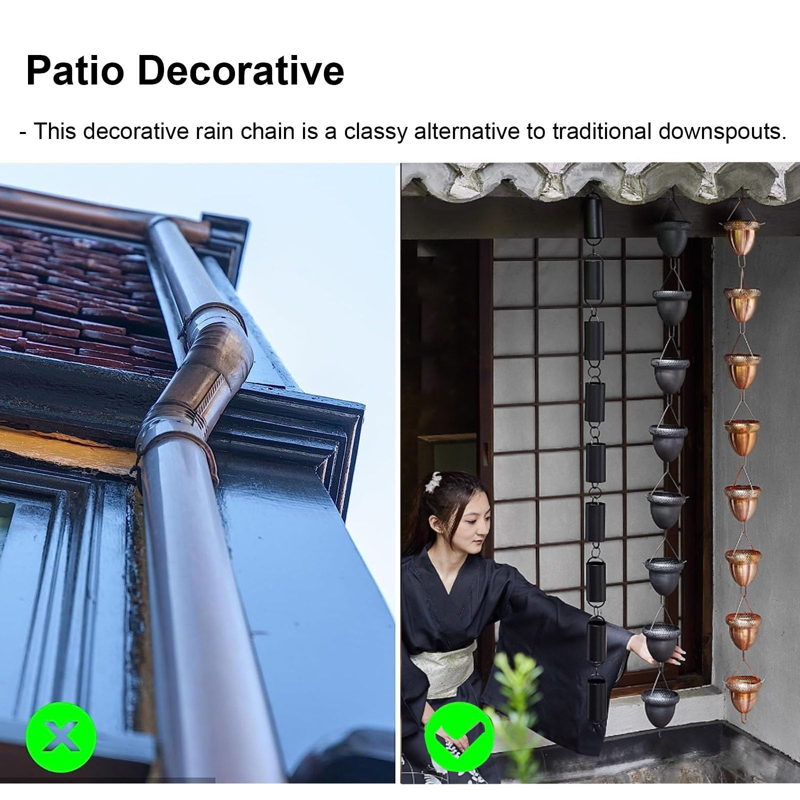 Catene Da Pioggia Decorative Con Uccelli - 4m In Ferro Per Grondaie E Giardino - Foto 4