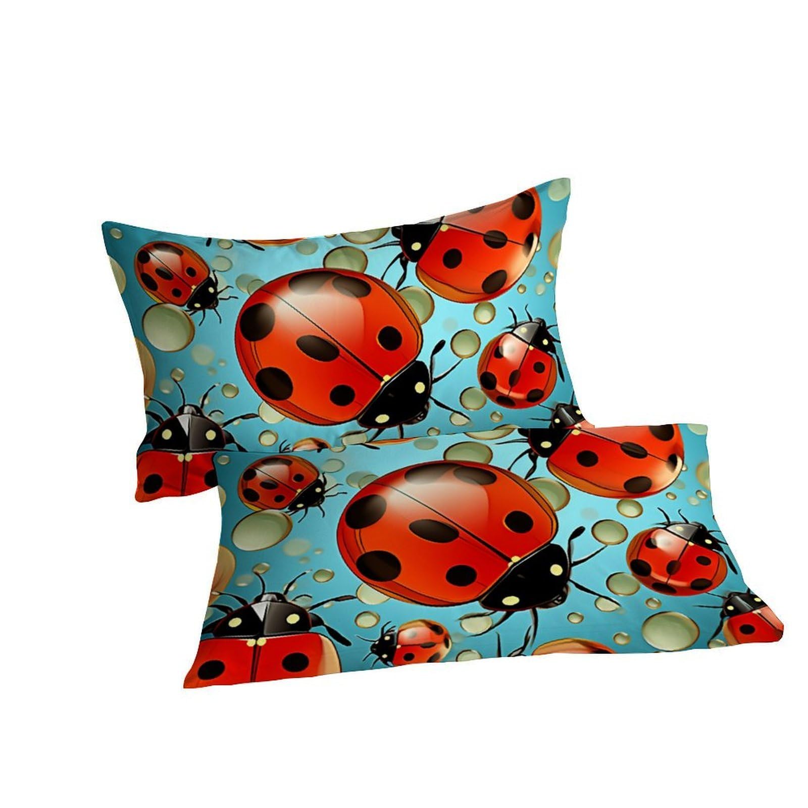 Ladybugde Ropa De Cama 3D Niños 3 Piezas Microfibra 2 Funda De Almohada CremalleraKing（220x240cm）