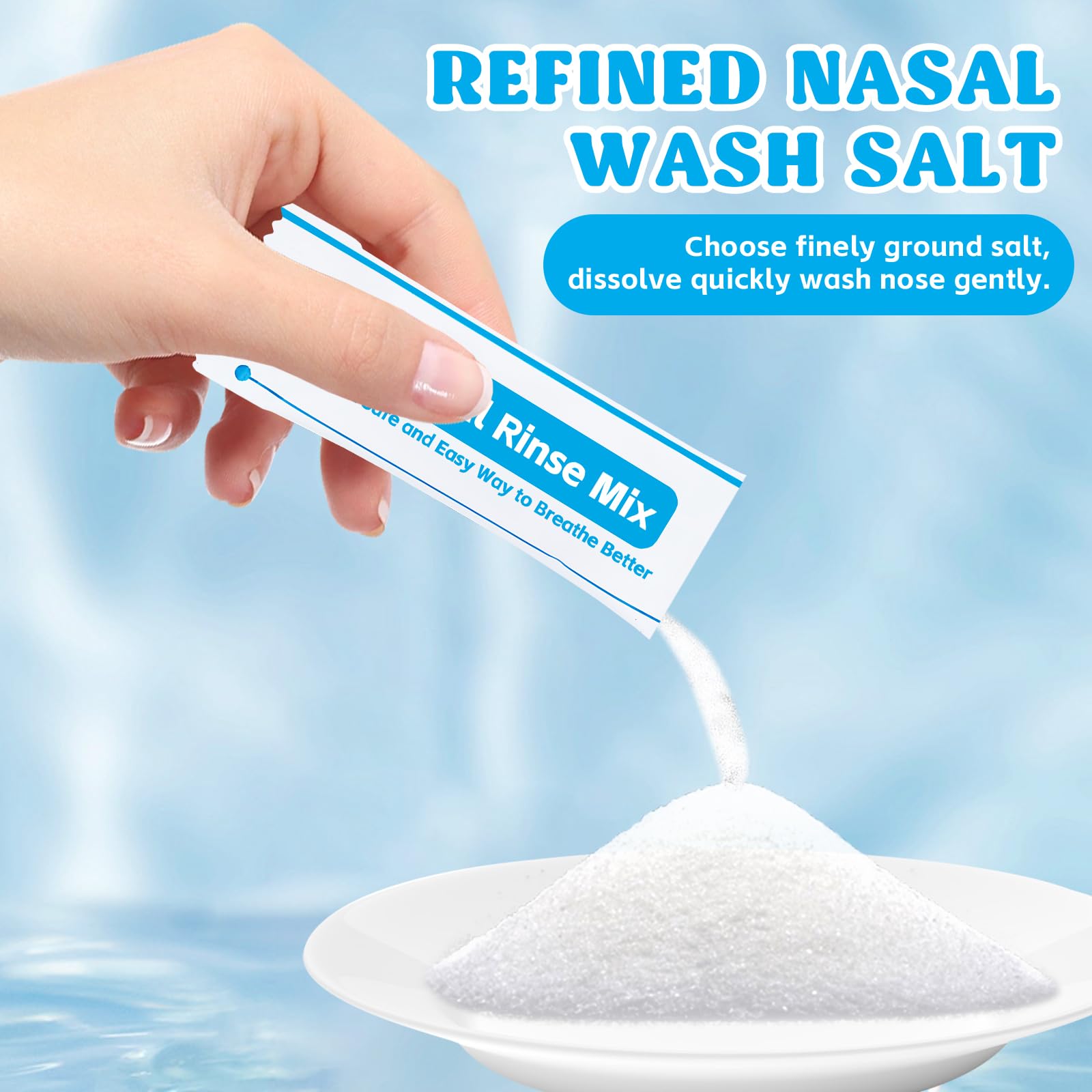 200 Petits Sacs Sachets Sel Nasal, 2.7g Sachets De Douche Nasale, Sachets De Sels De Rinçage Des Sinus Pour Rinçage Nasal Pour Douche Nasale, Kit Sinus Rinse, Irrigation Nasale