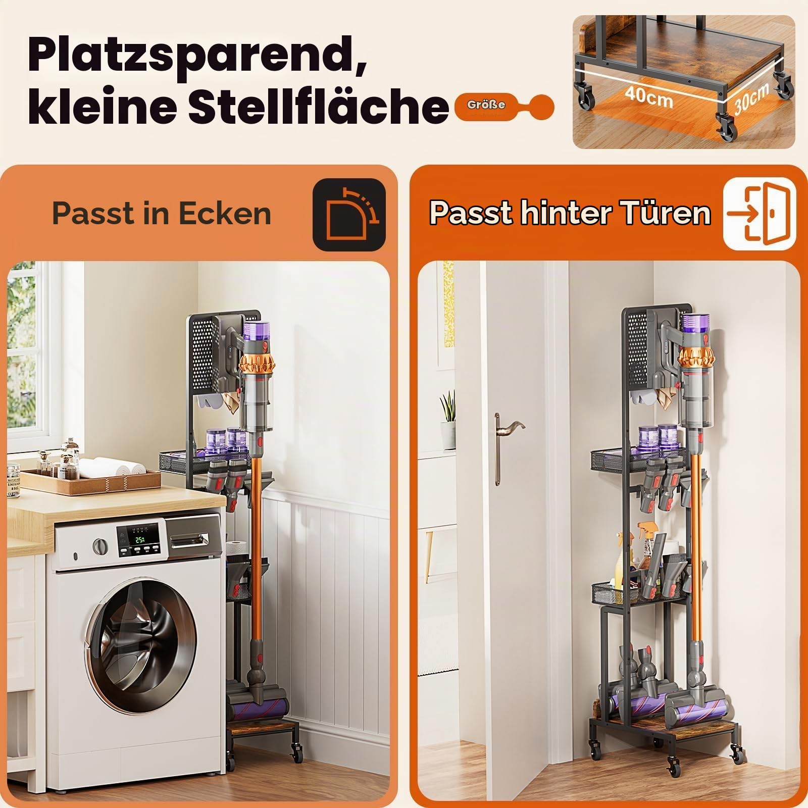 Bikoney Staubsauger Ständer kompatibel mit Dyson V15 V11 V8, Ohne Bohren | Für Gen5 V15 V11 V8 V7 V6, Zubehörhalter & Dockingstation, Stabiles Metall, Platzsparend, Montage ohne Bohren