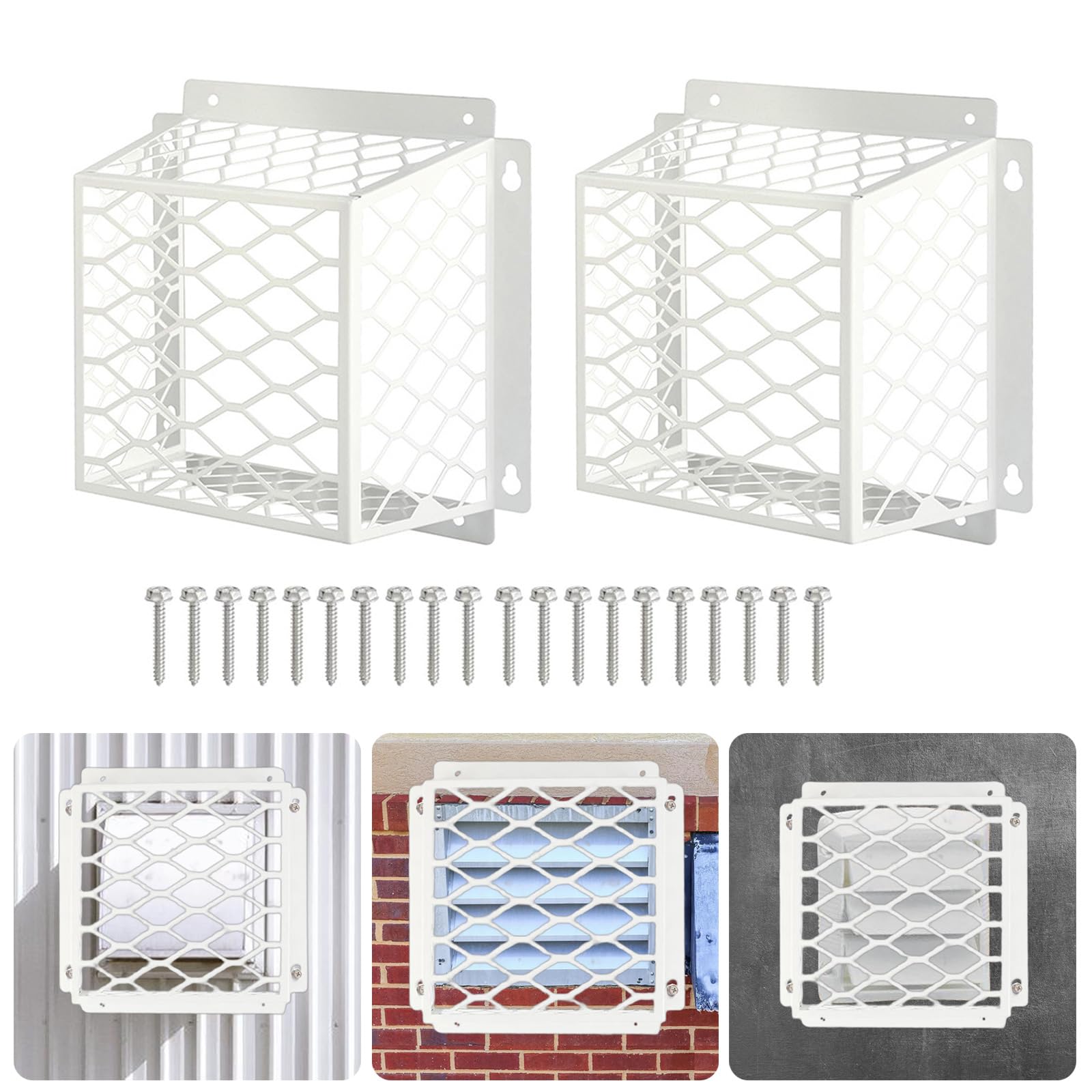 2 fundas de ventilación para secadora, protectores de sistemas de secado, acero al carbono, ventilación para pájaros, rejillas de ventilación para pájaros, cubiertas protectoras para pájaros