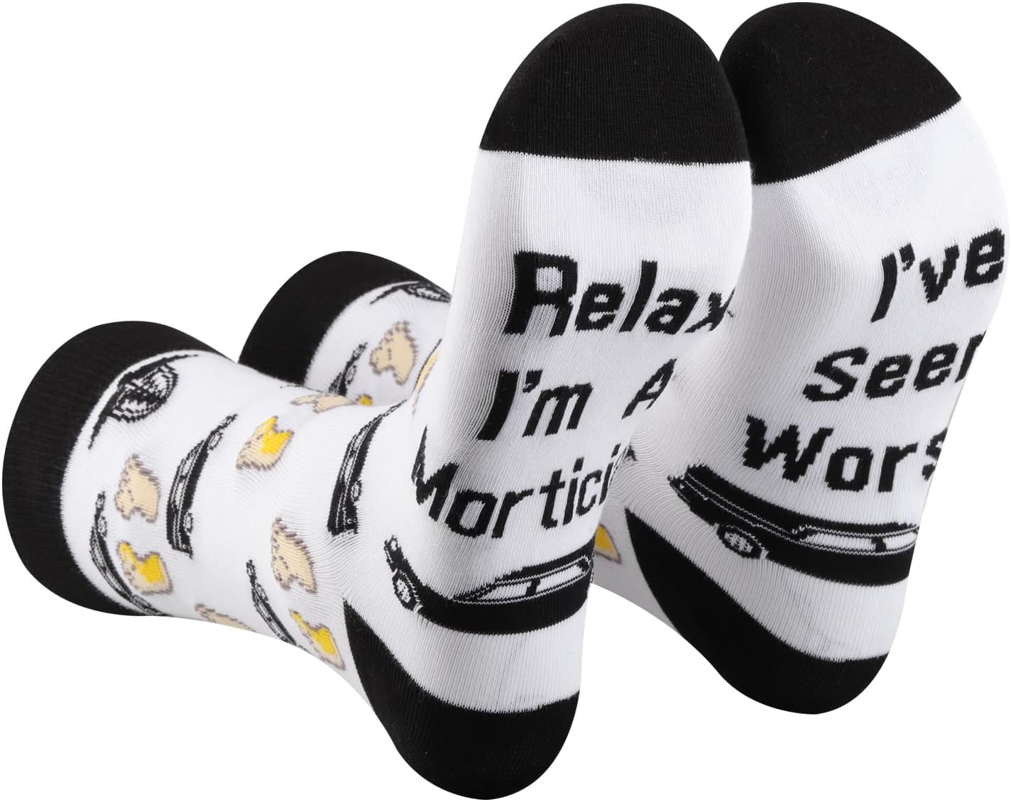 PXTIDY 1 Pairs Last Mortician Socks for Women Funeral Director Gift Last Responder Gift Mortician Friend Gift