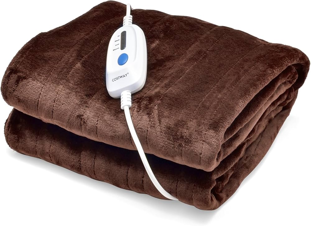 Arebos elektrische deken 160x120 cm | machinewasbaar | automatische uitschakeling, timer, oververhittingsbeveiliging, voorverwarmingsfunctie | 9 warmtestanden | incl. afneembare controller | Bordeaux