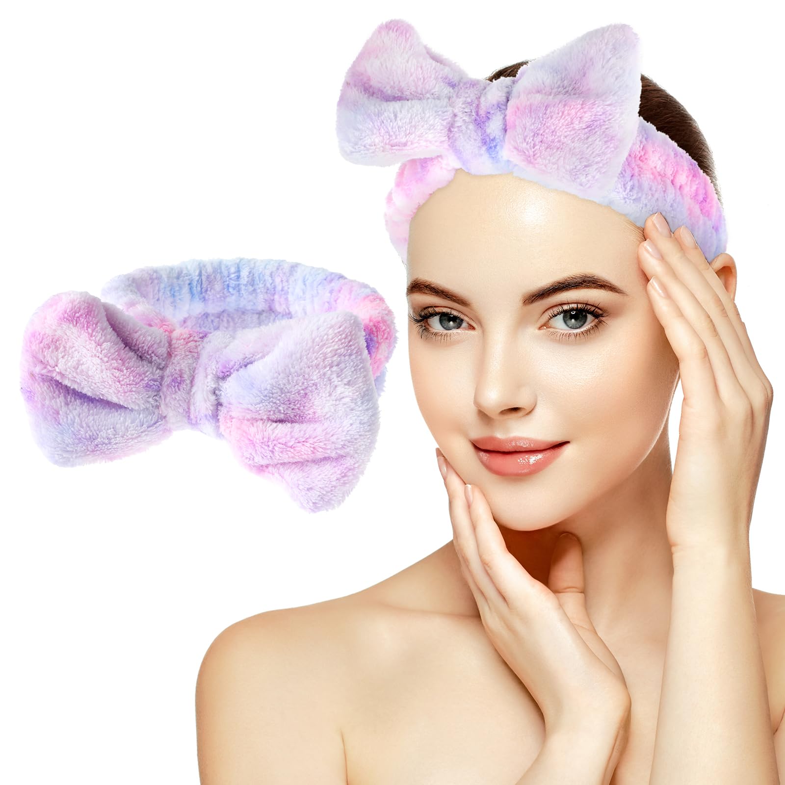3 Stück Gesichts-Stirnbänder – Aus Korallensamt, Elastisch, Für Make-up, Sport & Wellness