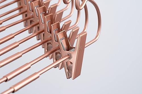Miniatura 9 de Perchas de metal de oro rosa con clips, paquete de 10 perchas para ropa de bebé de 12.6 pulgadas para bebés, recién nacidos, antideslizantes,
