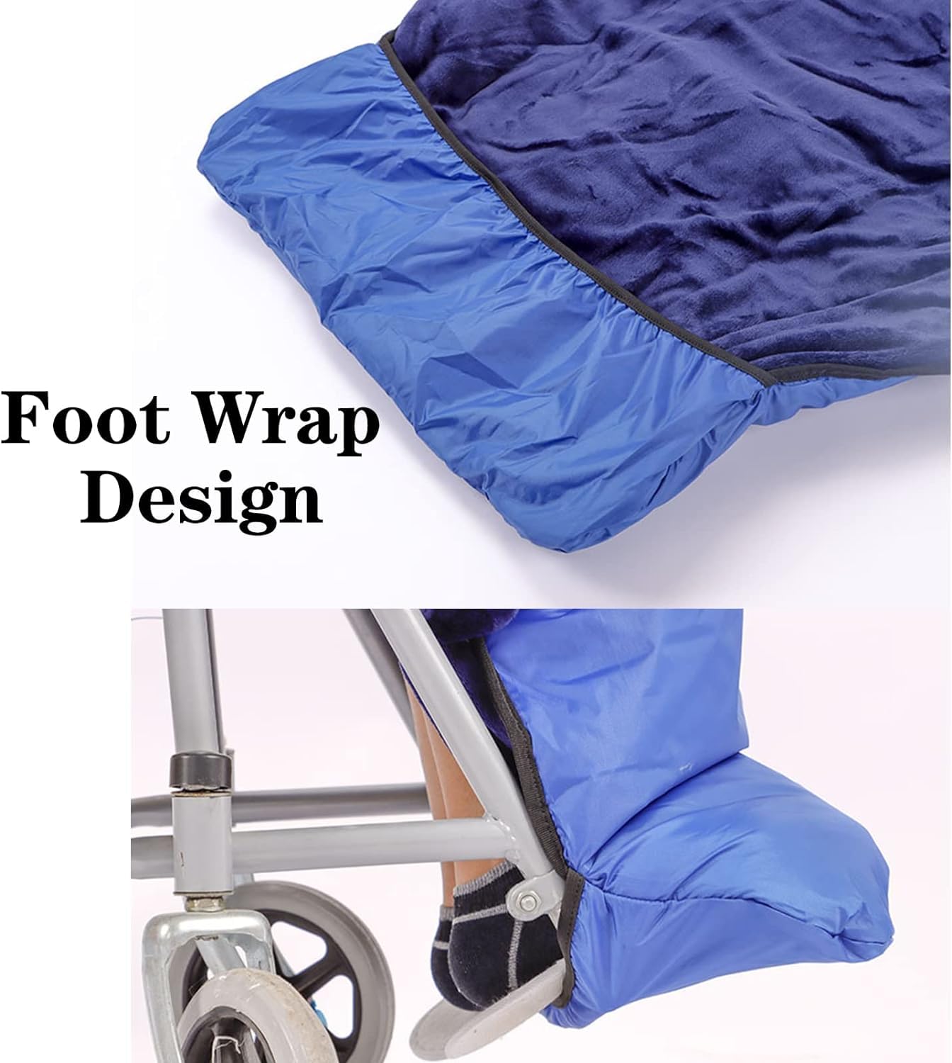 Manta para Silla de Ruedas, Impermeable, acogedora, para Invierno, para piernas, pies y Espalda, para Adultos y Pacientes Mayores, M