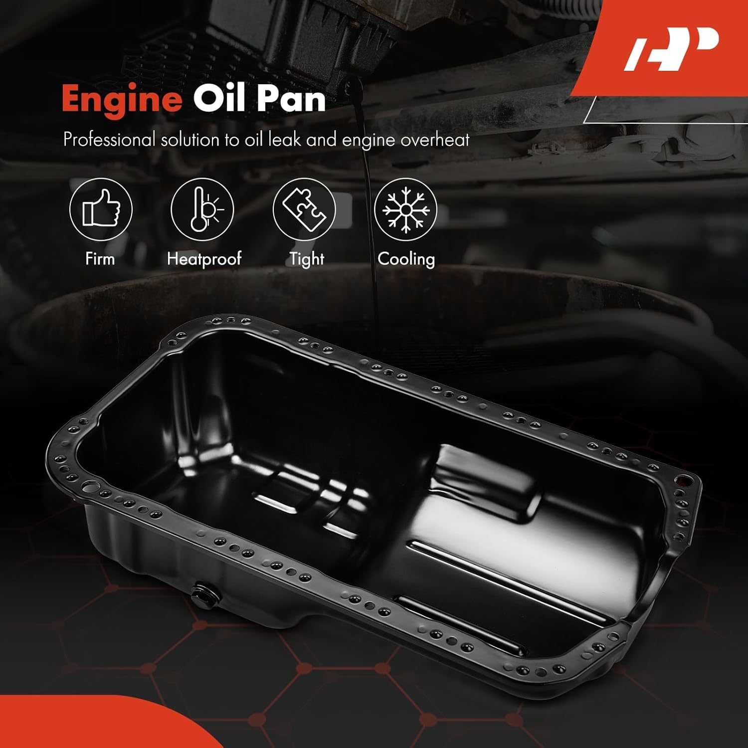 A-Premium Engine Oil Pan Sump with Drain Plug Compatible with Honda Accord 1990-1997, Odyssey 1995-1997, Prelude 1992-1996, Isuzu Oasis 1996-1997, Acura CL 1997-1997