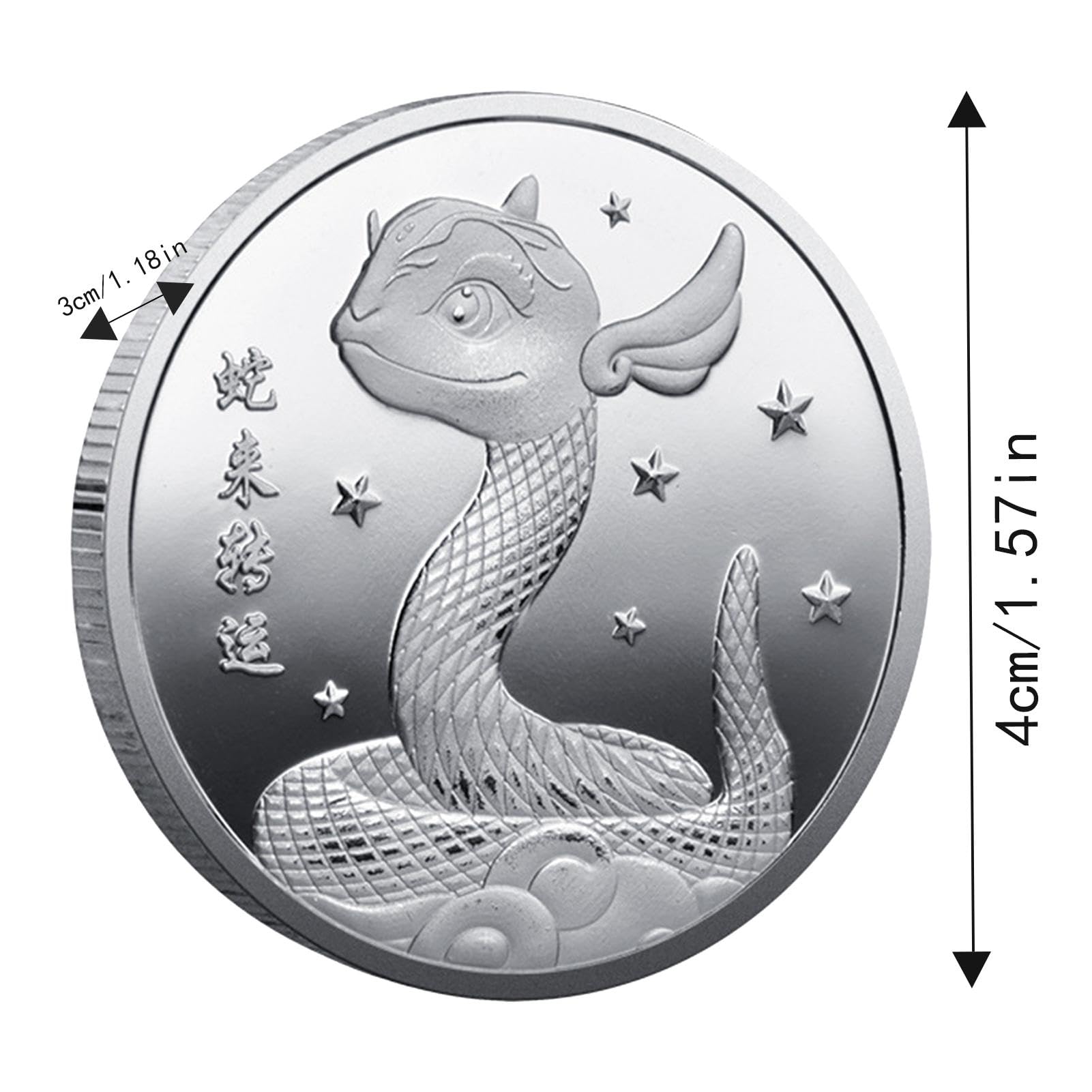 Pièce Commémorative Année Du Serpent 2025 - Pièce Porte-bonheur En Fer - Cadeau Décoration Collection - Symbole De Sagesse Et Prospérité