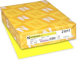 Bright Color Paper, Neenah Astrobrights®, Letter Paper Size, 24 Lb, FSC Certified®, Lift-Off Lemon, Ream Of 500 Sheets