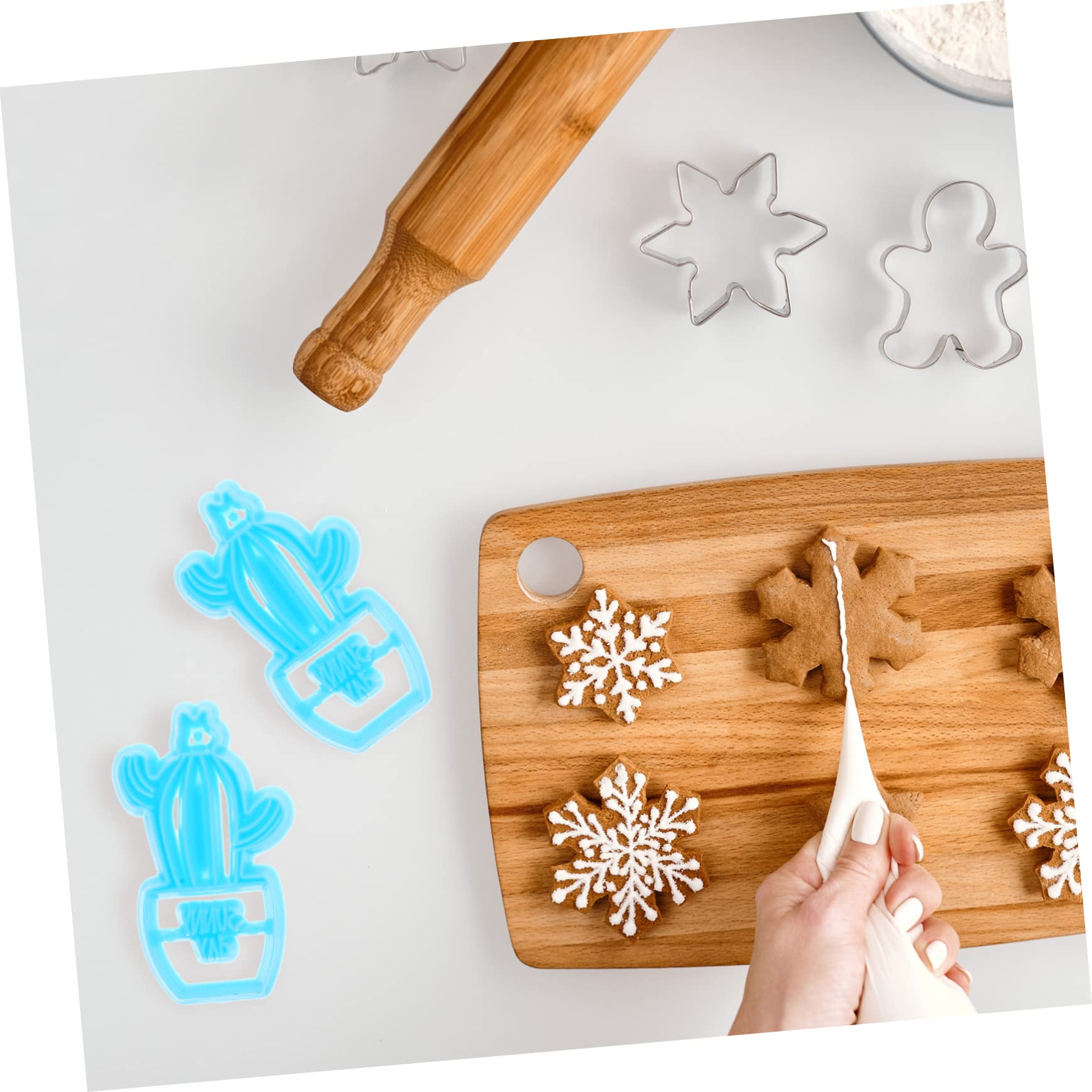 Ciieeo 5 Ensembles Moule À Cactus Gommeux Gondoler Kit De Moules À Biscuits Originaux Kit De Moules À Cookies Pour Occasions Spéciales Emporte-pièces En Métal Fondants 6 Pièces * 5