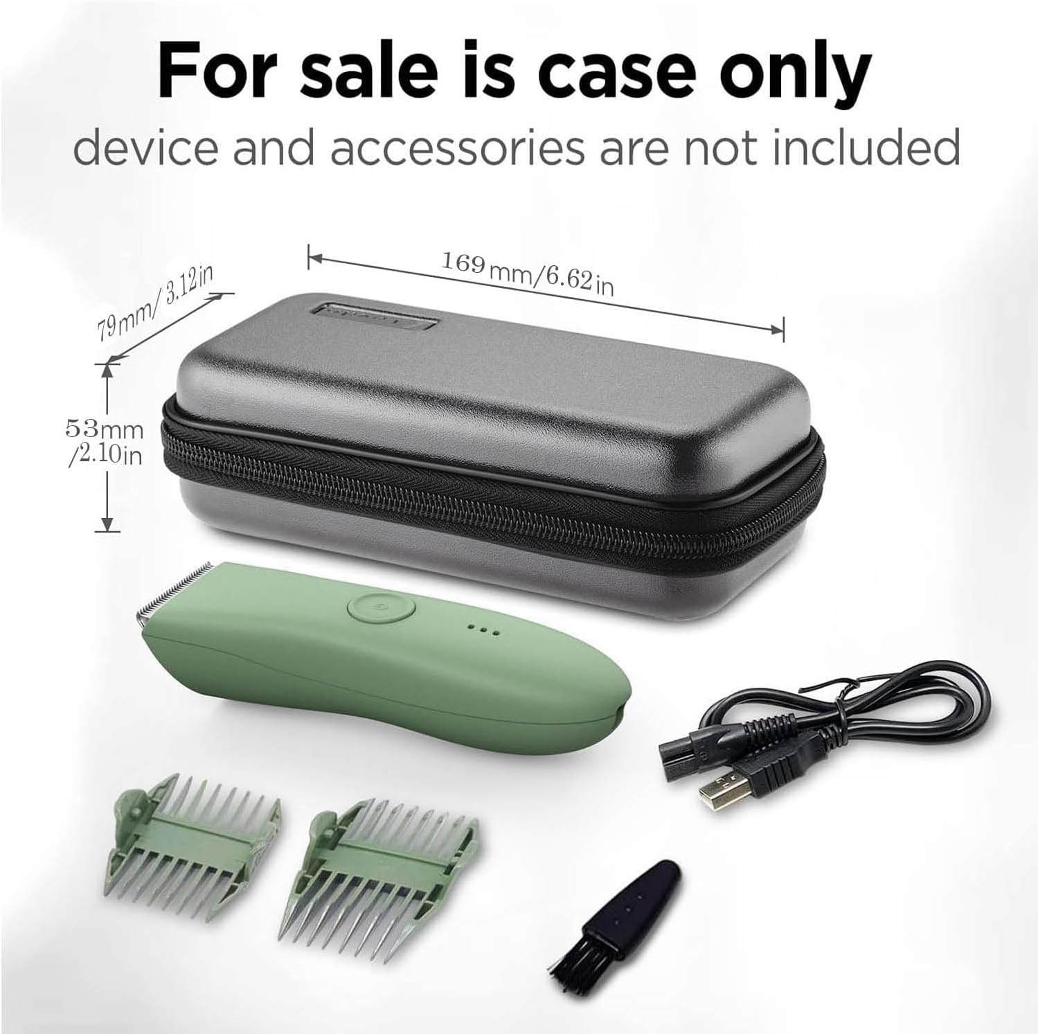 EVA Hard Case for Meridian/MANSPOT Shaver Groin & Body Hair Trimmer - Men's Grooming Organizer Storage Bag for Electric Razor and Accessories - Case Only (Grey) - Image 2