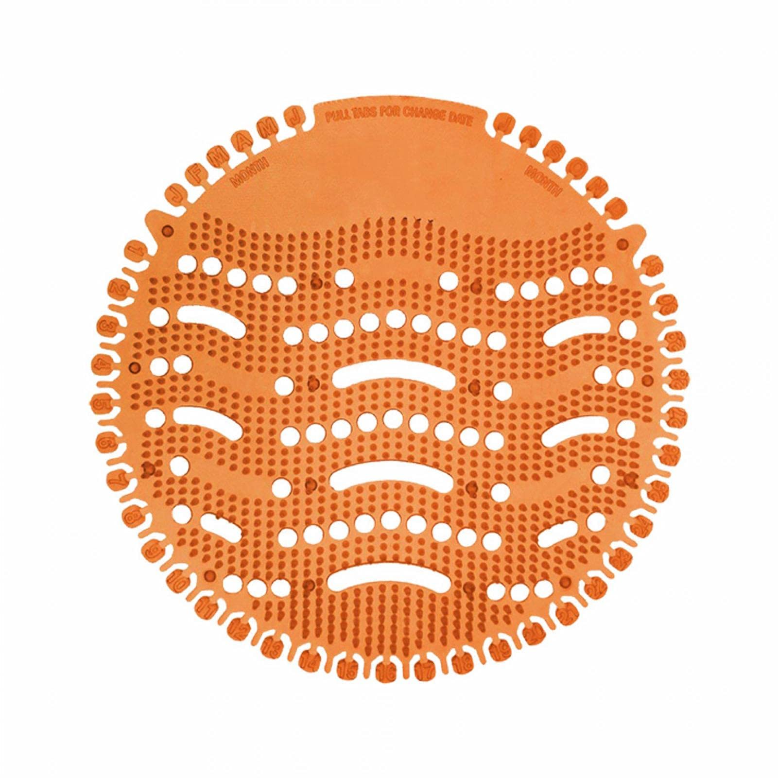 GeKLok Urinal Screen, Splash Mats, Urinal Deodoriser, Fits Most Top Urinal Brands & Waterless (Orange-10pcs)