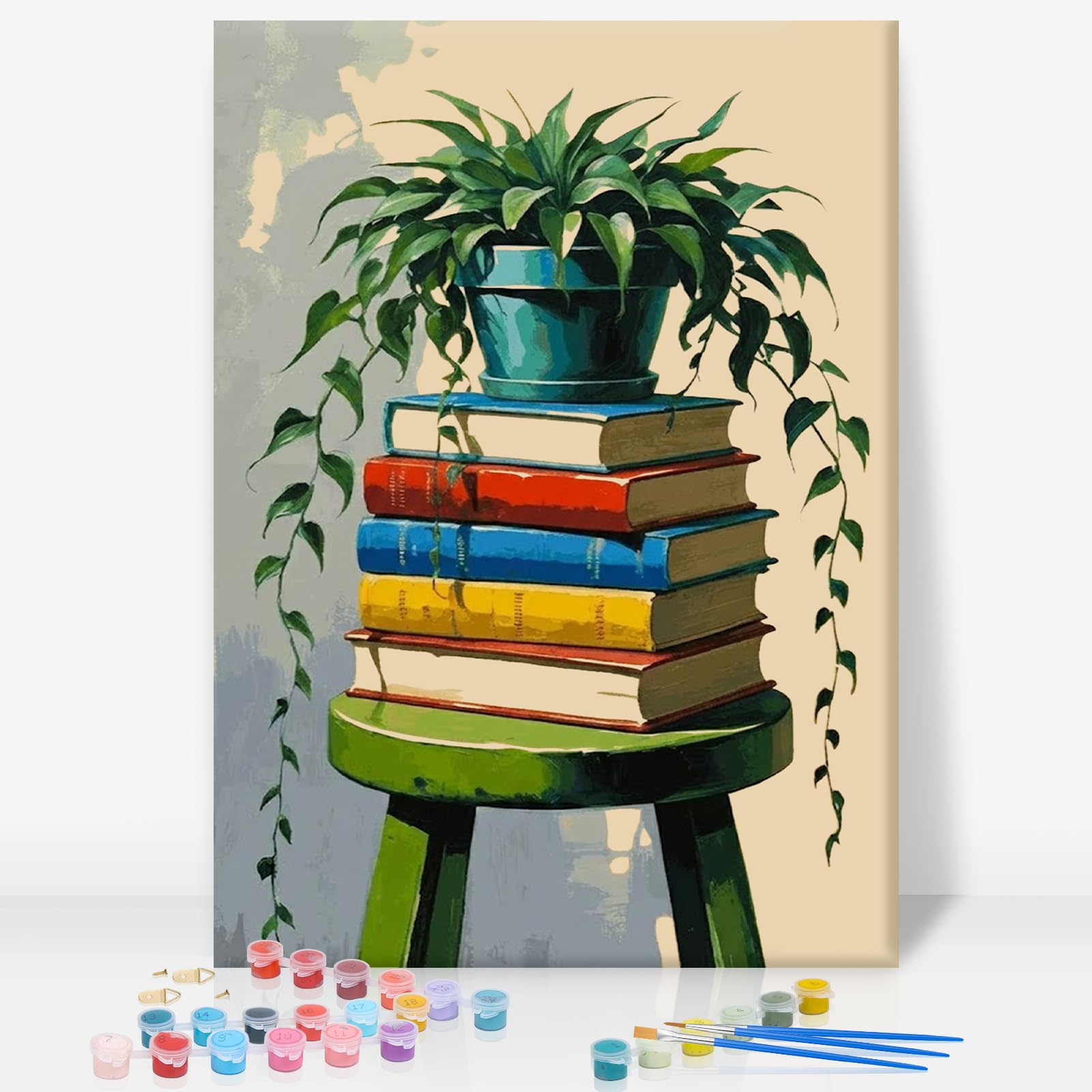 Geeheiy Trtdopf1p212 Paint By Numbers For Adults With Frame, Plants Painting Kit, 8X12 Inch