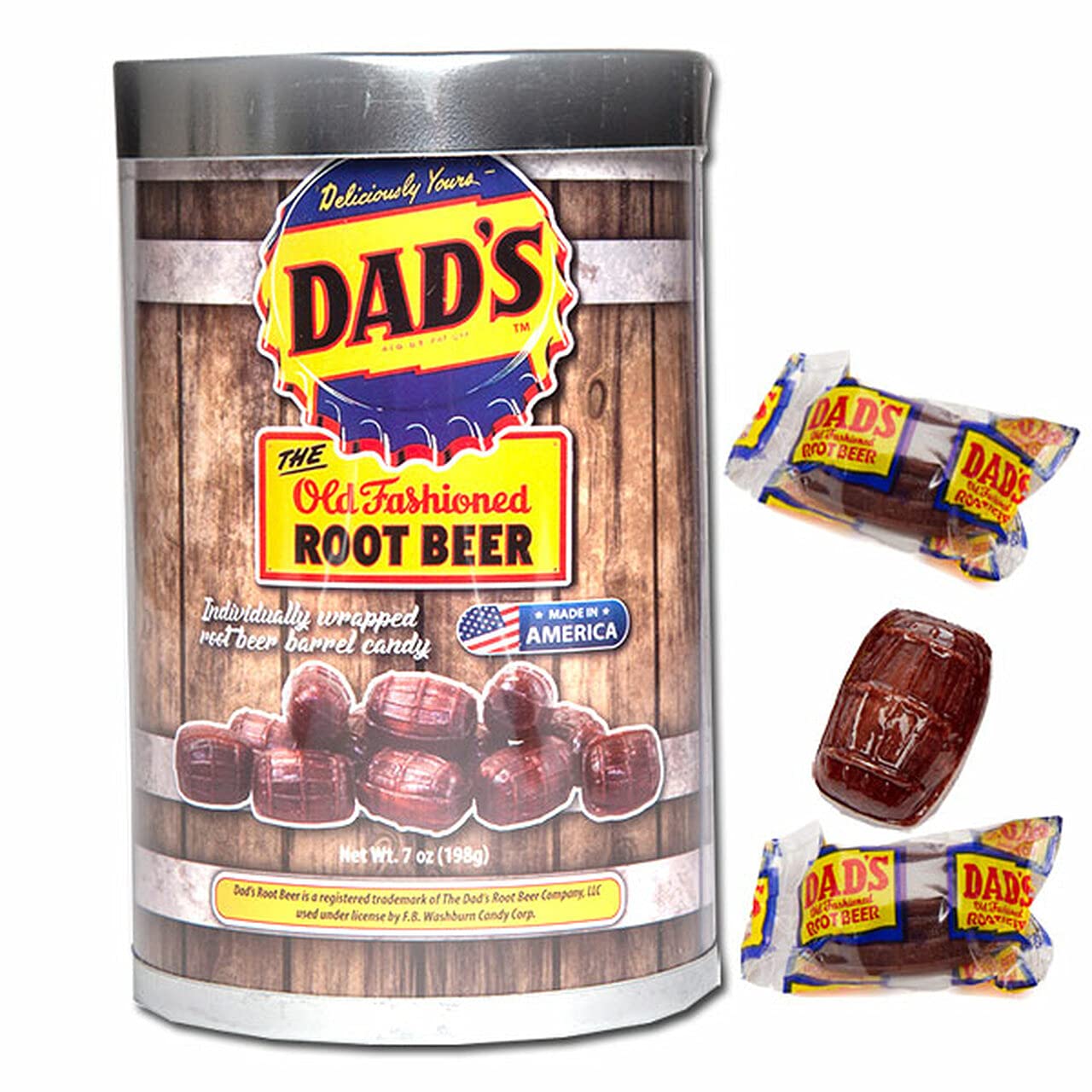 Dad's Root Beer Barrels Gift Pack 7oz - Includes Special Barrel Can Packaging - 
