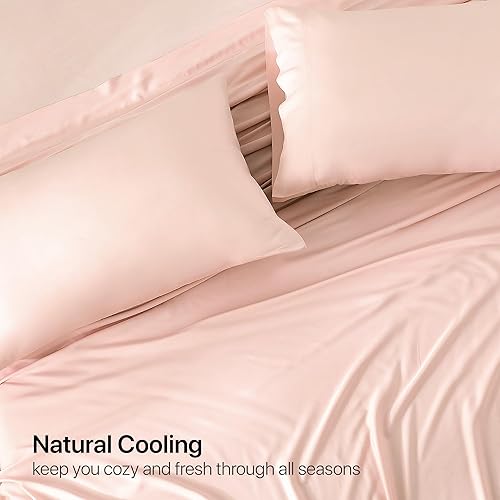 Miniatura 2 de Juego de sábanas de lujo 100% rayón derivado de bambú, sábanas refrescantes tamaño King con bolsillo profundo ajustado, sedosas, suaves y cómodas