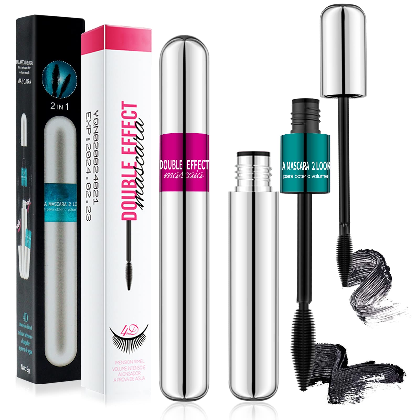 Sponsored Ad – 2 in 1 4D Fibre Mascara, 2 Pcs Superstrong Waterproof Mascara for Natural Lengthening Thickening Curling Ef...