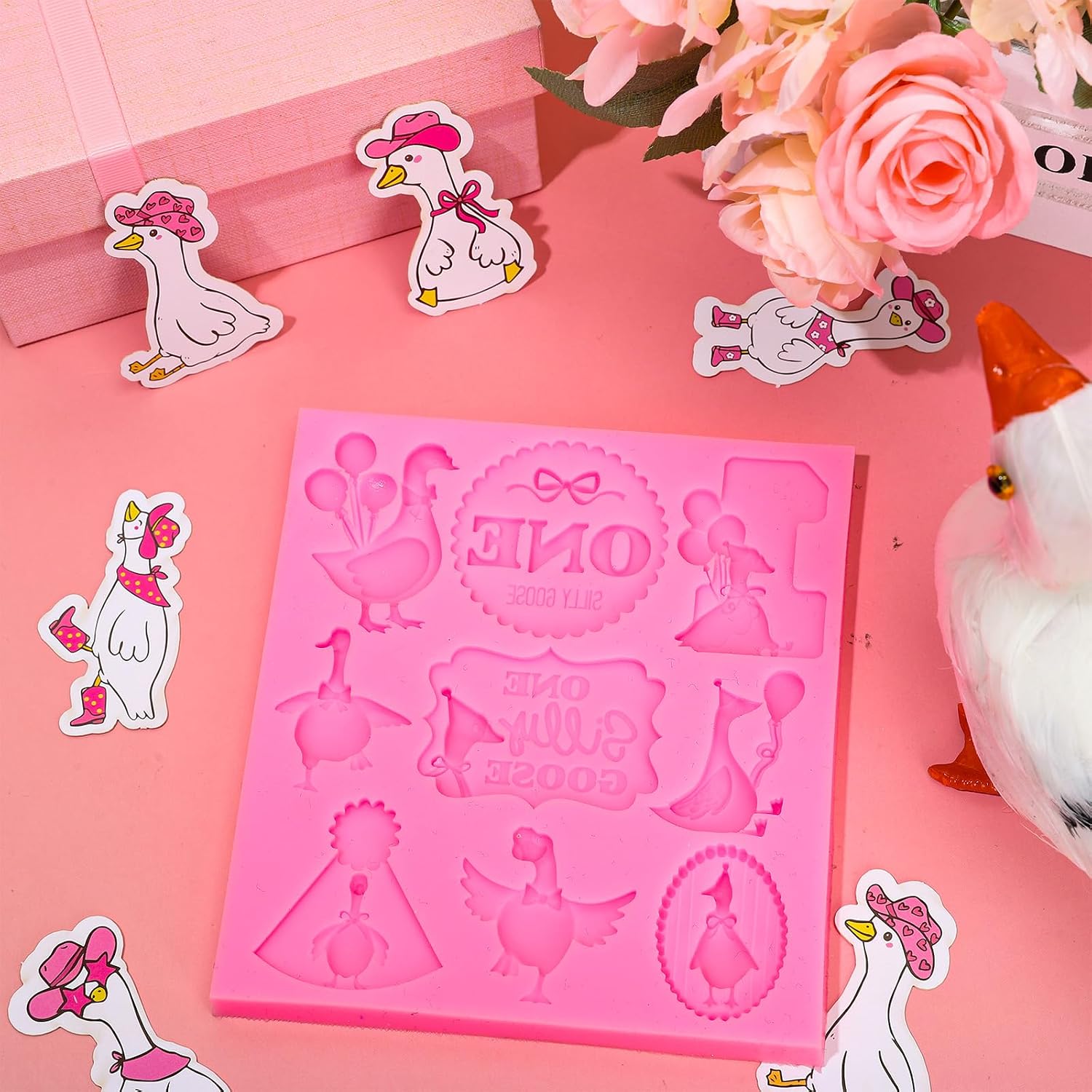 JarThenaAMCS One Silly Goose Birthday Fondant Molds, 1st Birthday image 5