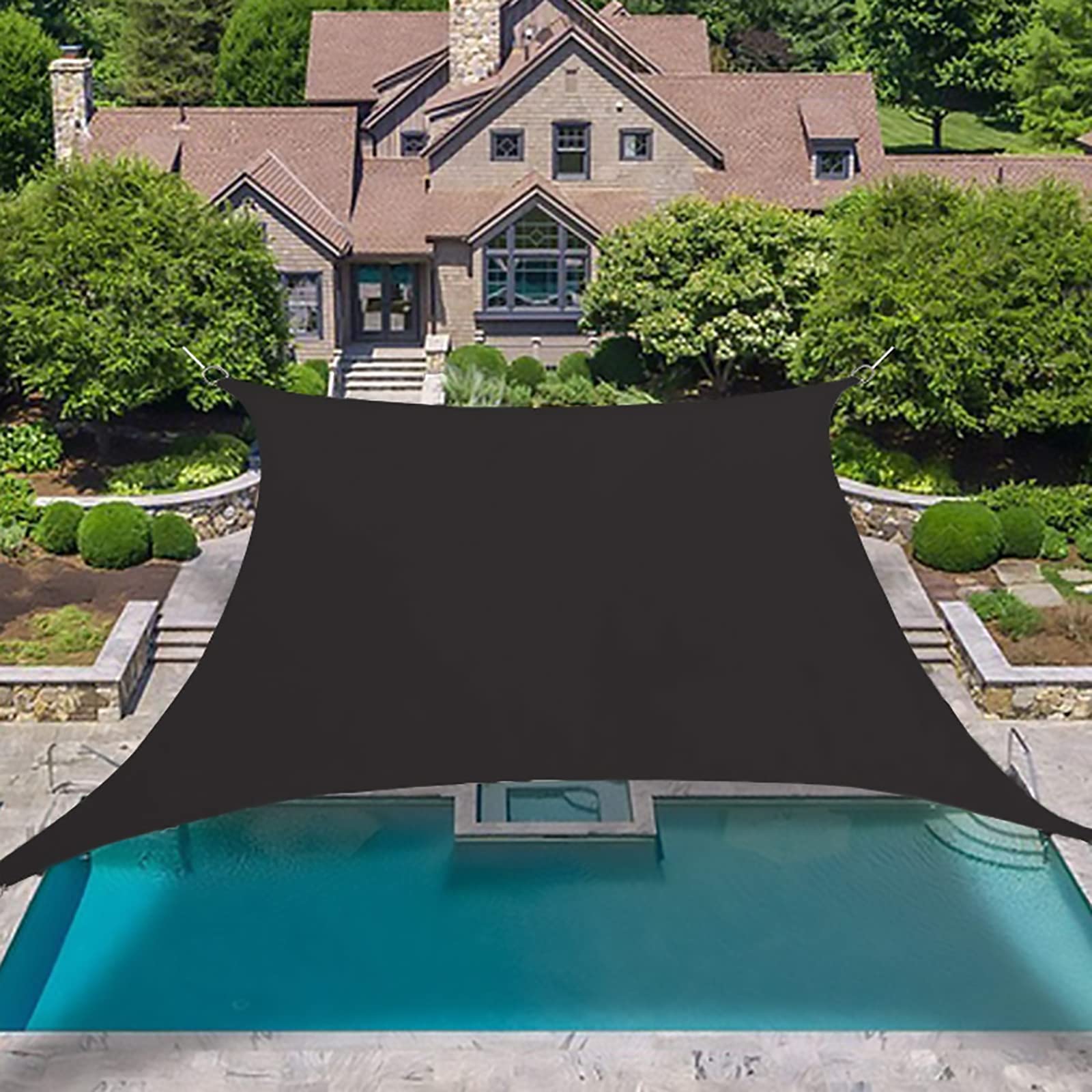 DMCE per Patio Garden attività All'aperto,Parasole Sail Rettangolo,Tettoia di Protezione con Resistente Blocco UV Impermeabile-Beige 9.8x13.1 Piedi