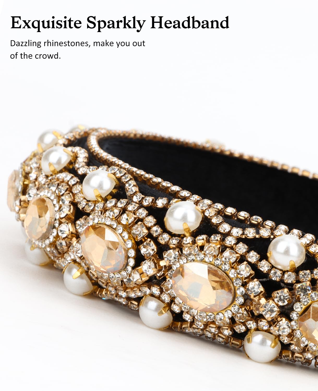Diadema Rojo Con Diamantes De Imitación Para Mujer, Diadema Acolchada Con Cuentas De Cristal