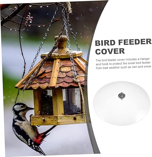 Miniatura 4 de Amosfun Cubierta para comedero de pájaros, comederos para pájaros al aire libre, ganchos para colgar de plástico para colibríes, cubierta de cúpula