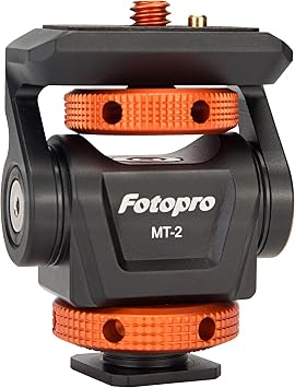 Fotopro Field Monitor Mount with Cold Shoe Adjustable Camera Monitor Mount Holder Tilt 180 Degree and Swivel 360 Degree for 5/7 inch Video Monitor Orange