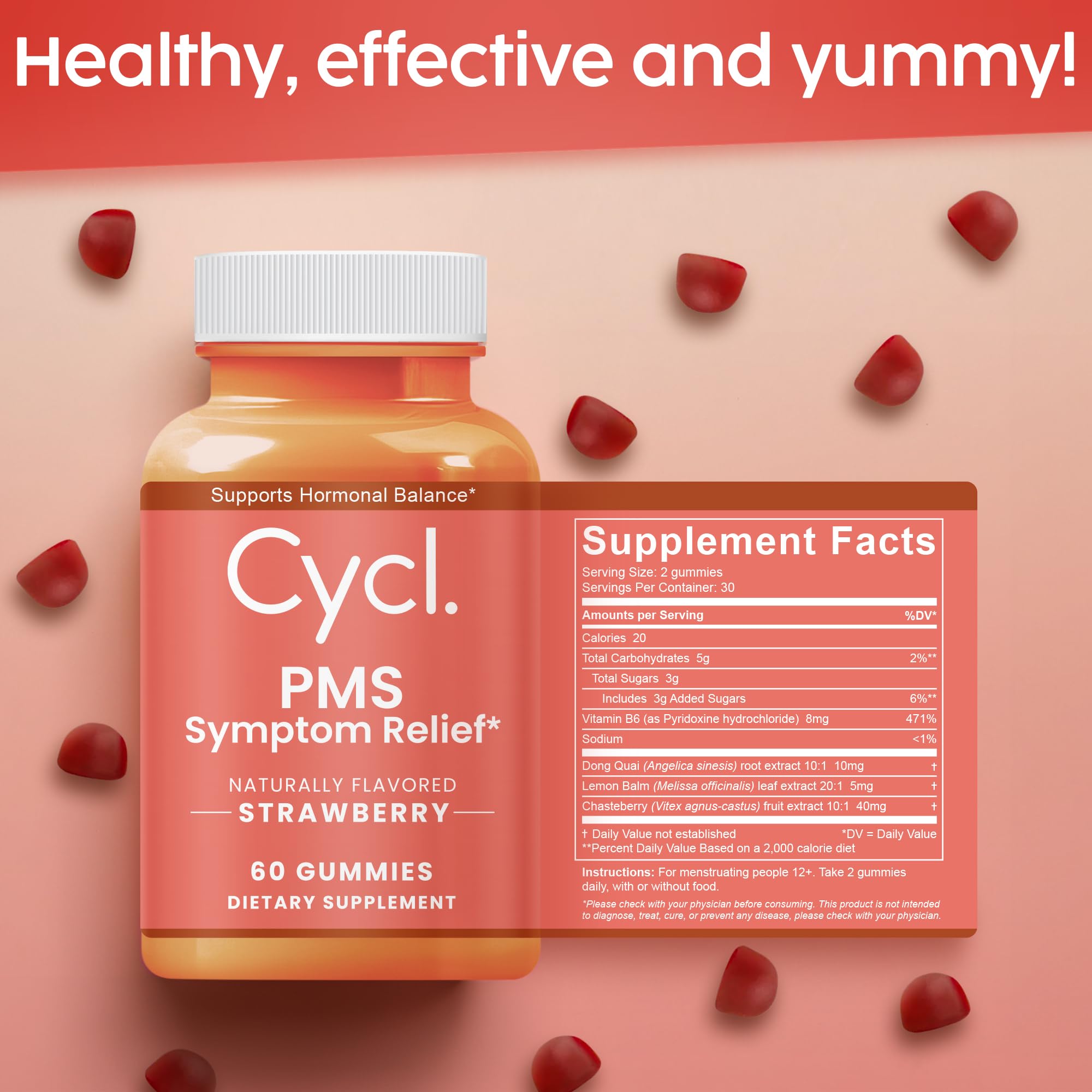 Amazon.com: PMS Support Gummies for Women - Chasteberry Supplement 